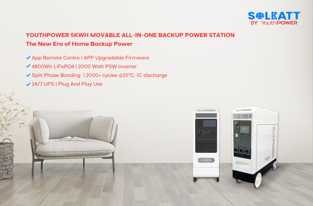 YouthPOWER 5kWh ប្រព័ន្ធផ្ទុកថាមពលចល័តទាំងអស់ក្នុងមួយ។