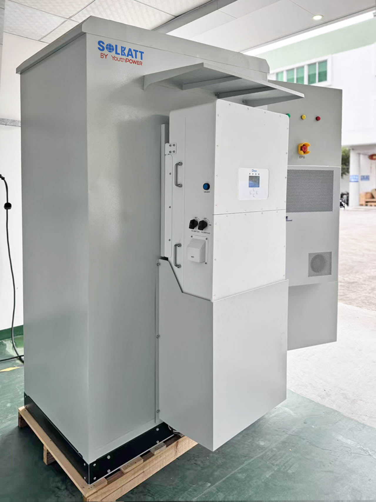 120kWh battery storage cabinet with Deye 50kW inverter factory test