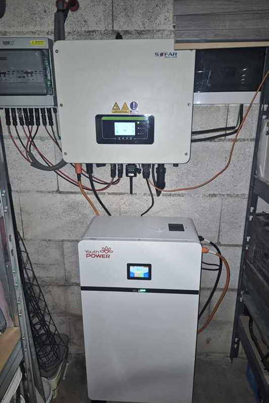 Panyimpenan baterei surya LiFePO4 16KWH kanggo panggunaan omah