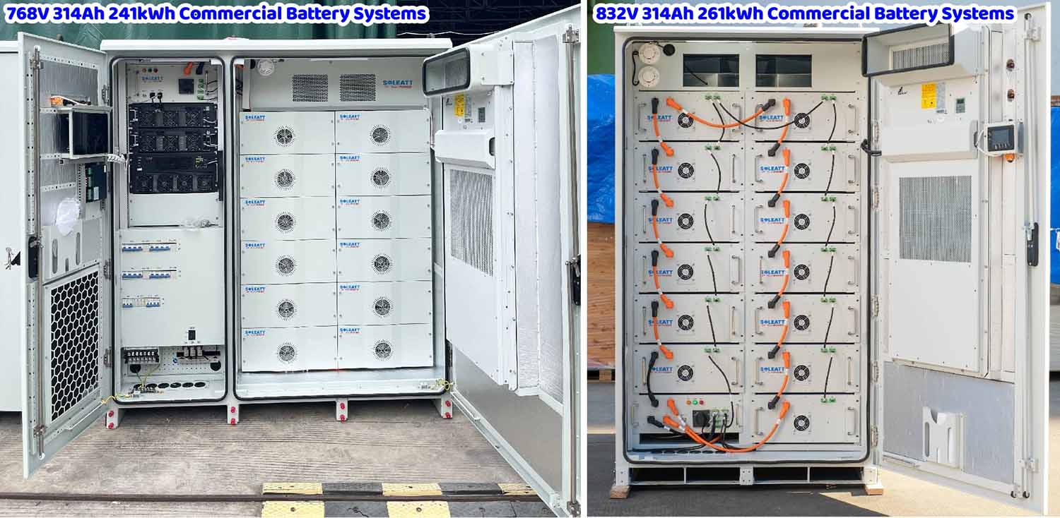 768V 832V high voltage commercial battery systems
