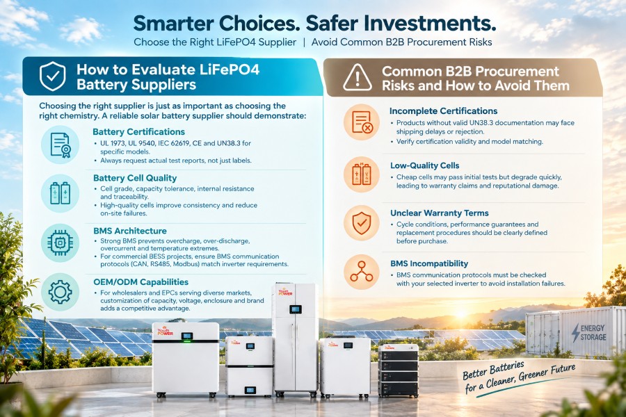 How to evaluate Lifepo4 battery suppliers