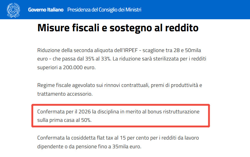 Italy Bonus Ristrutturazione