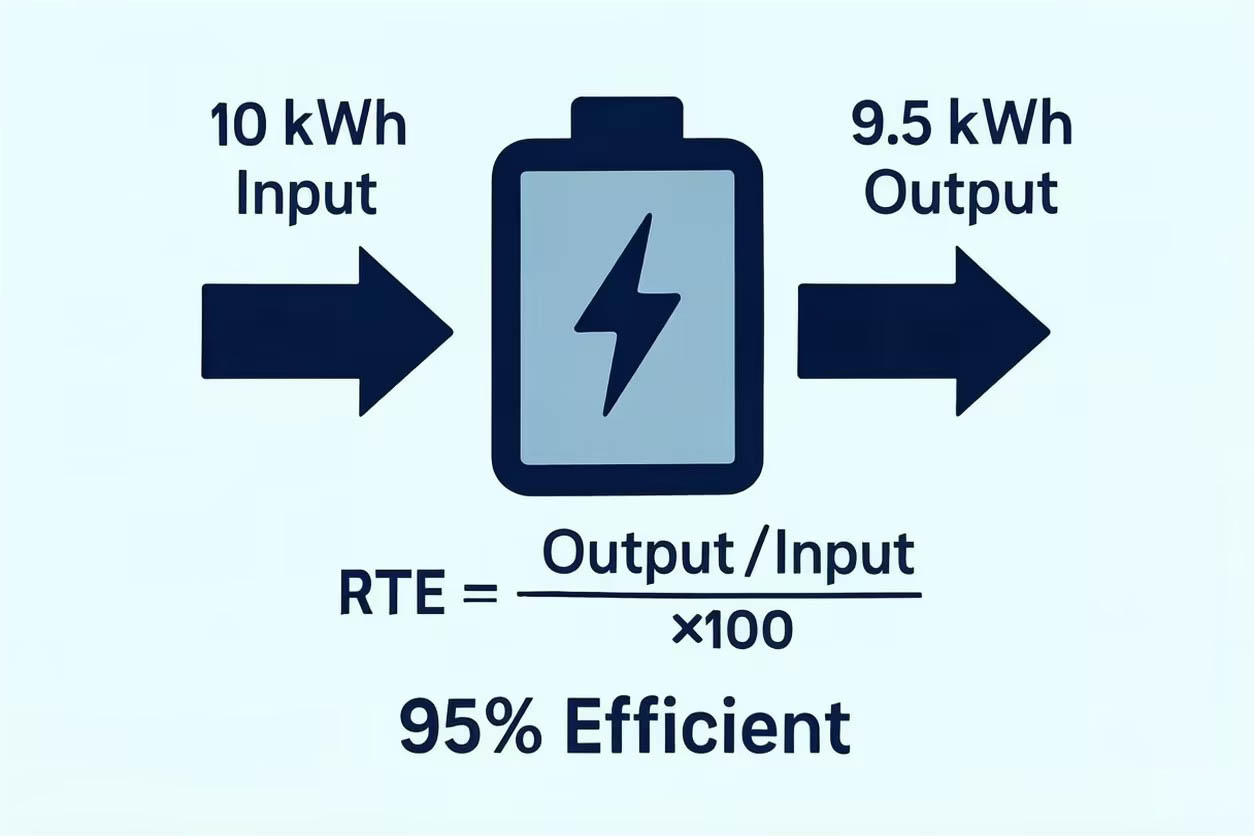 battery round trip efficiency formula and calculation example for energy storage battery