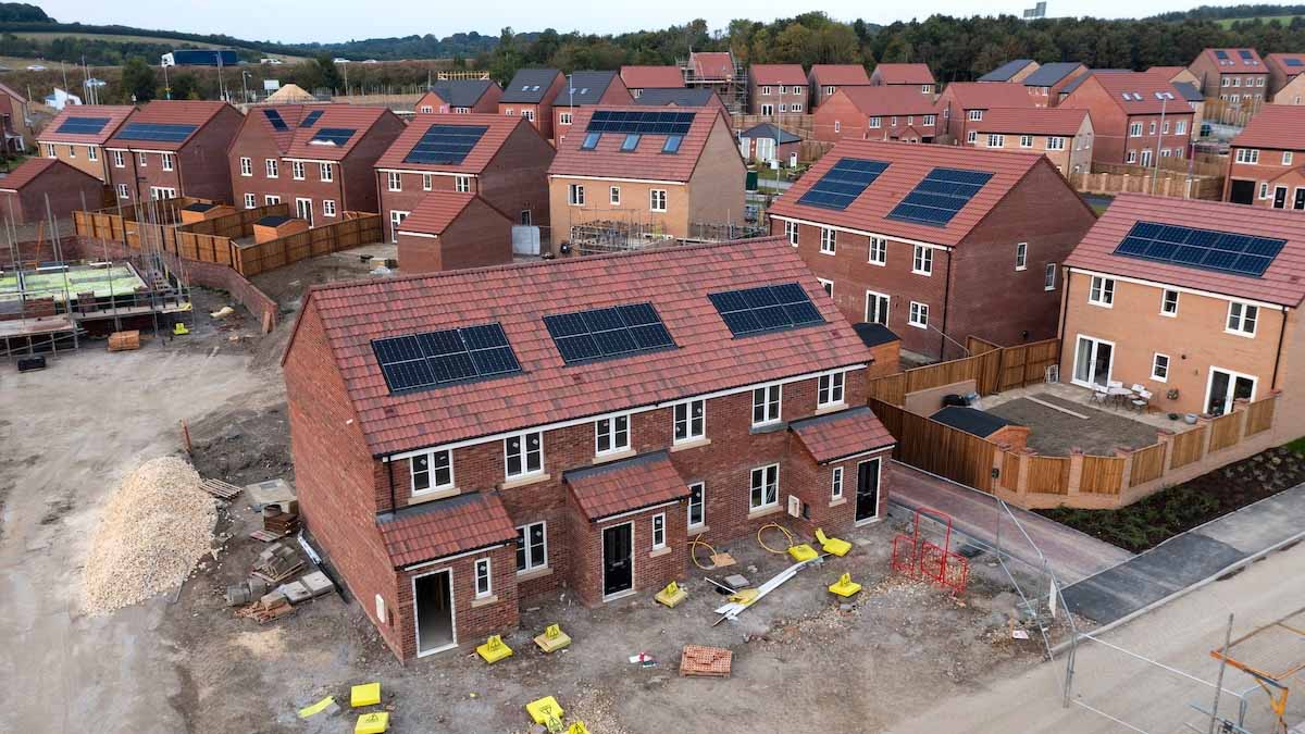 Rooftop solar panels installed on new buildings in the UK