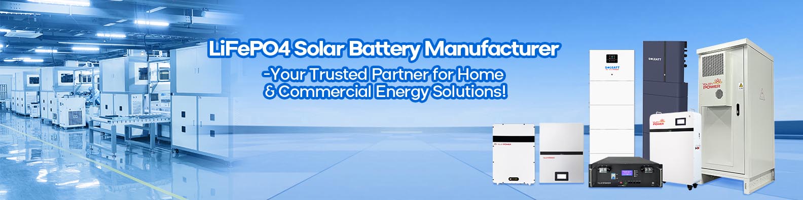 LiFePO4 solar battery energy storage system by YouthPOWER lithium battery storage manufacturer