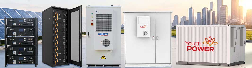  YouthPOWER LiFePO4 solar battery system for commercial energy storage