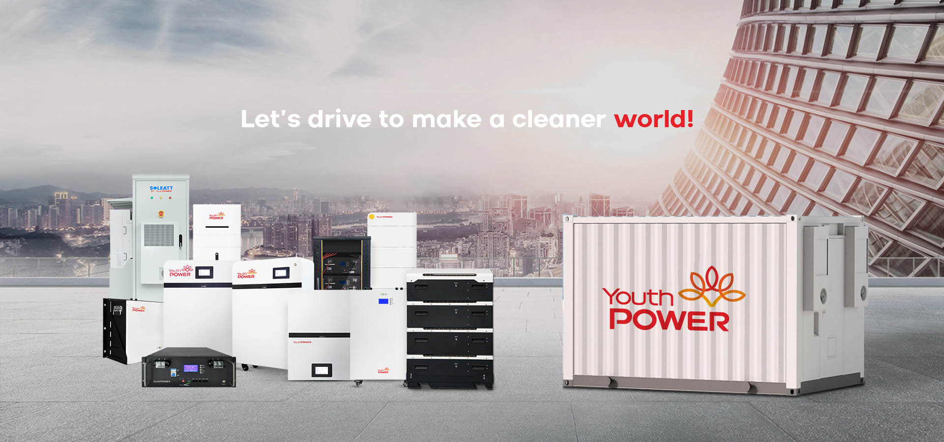YouthPOWER LiFePO4 solar battery for residential and commercial storage